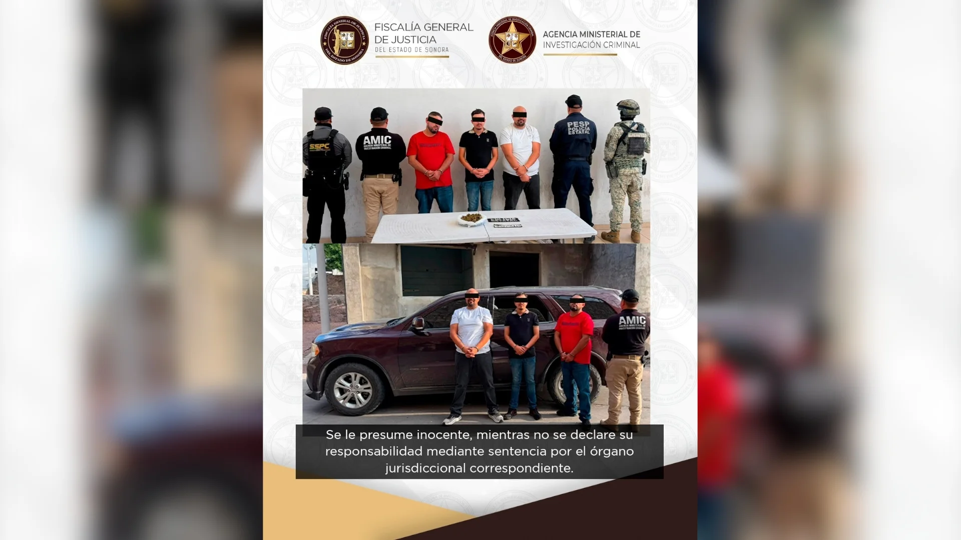 Caen tres hombres con antecedentes criminales durante operativo en Nogales