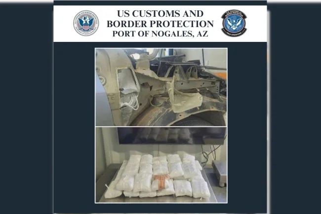 Aseguran cargamento de fentanilo oculto en vehículo procedente de Sonora en Nogales, Arizona