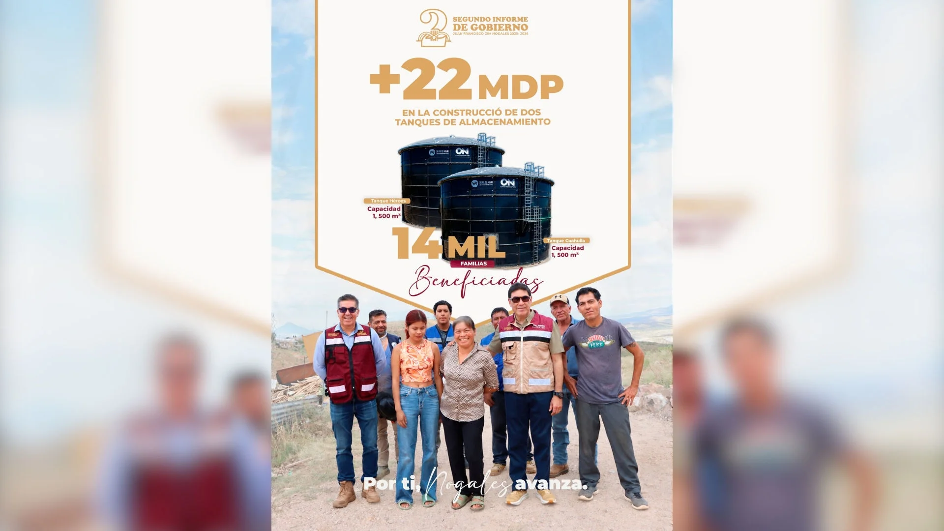 Nogales incrementa producción de agua de 850 a mil 350 litros por segundo