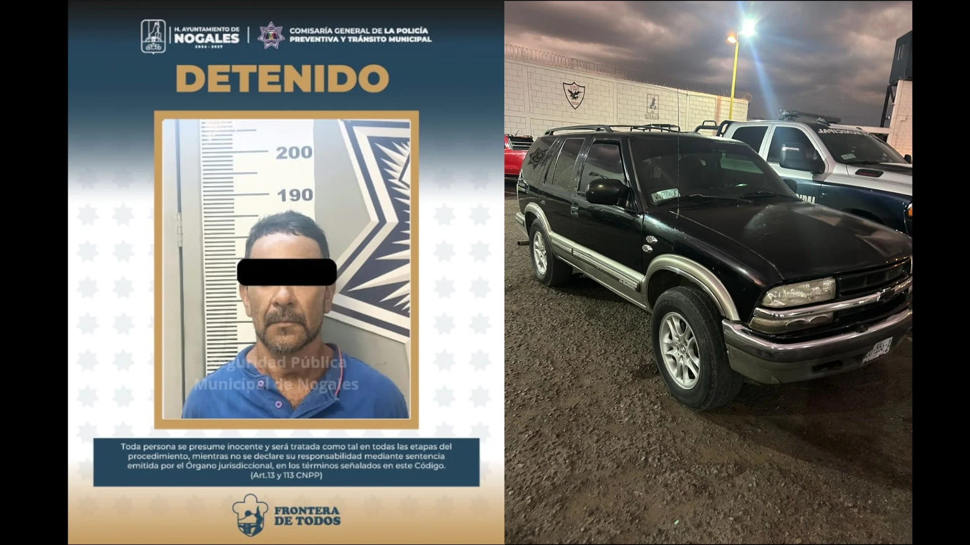 Detienen a conductor de vehículo con reporte de robo en la colonia Del Valle
