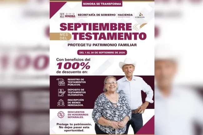 Sonora condonará derechos para trámites testamentarios durante septiembre