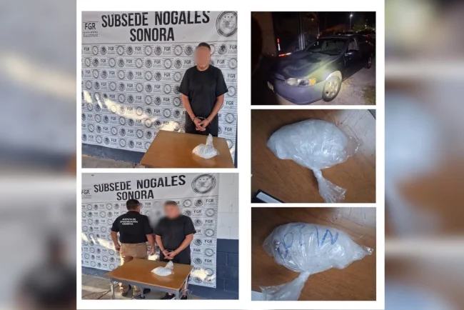 Detienen a conductor con 453.5 gramos de “crystal” en carretera Ímuris–Cananea