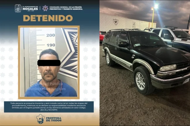Detienen a conductor de vehículo con reporte de robo en la colonia Del Valle