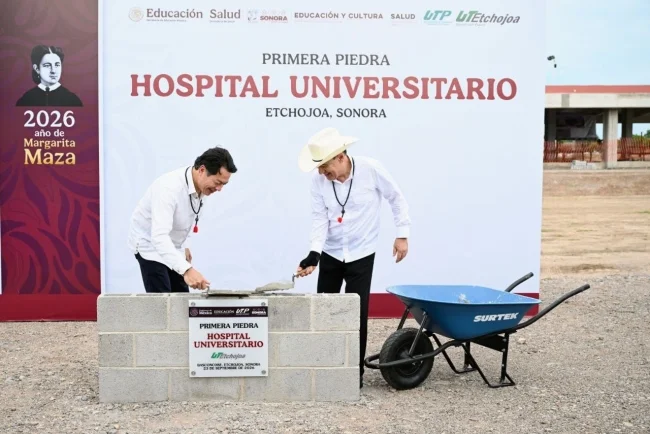 Colocan primera piedra del Hospital Universitario de la UTE en Etchojoa