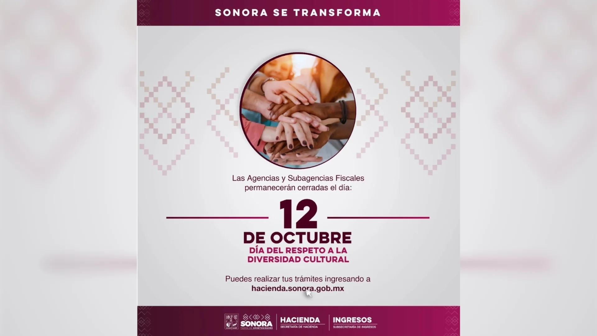 Cerrarán las 27 agencias fiscales de Sonora el lunes 12 de octubre
