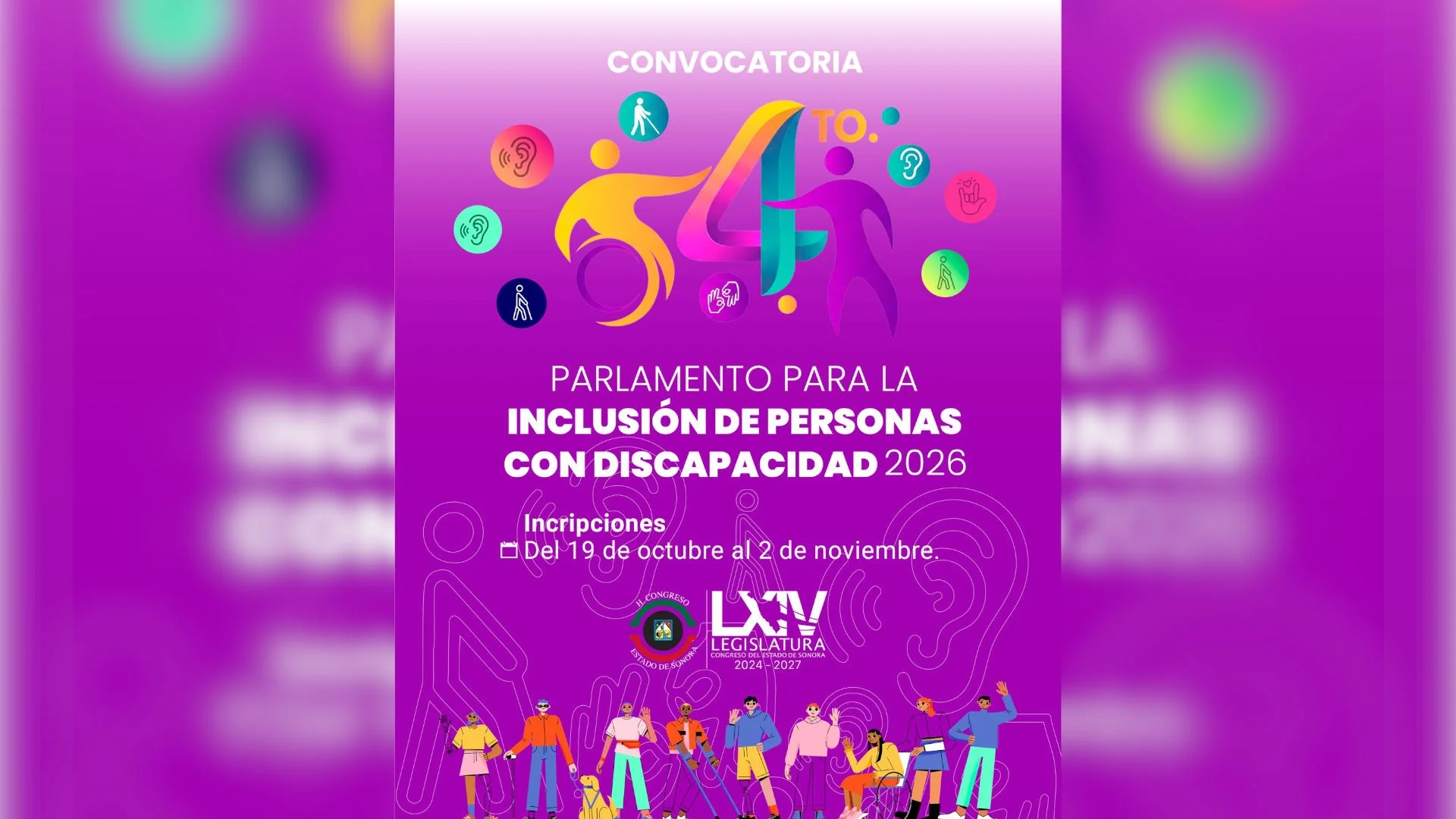 Convoca Congreso de Sonora a participar en Parlamento para la Inclusión 2026