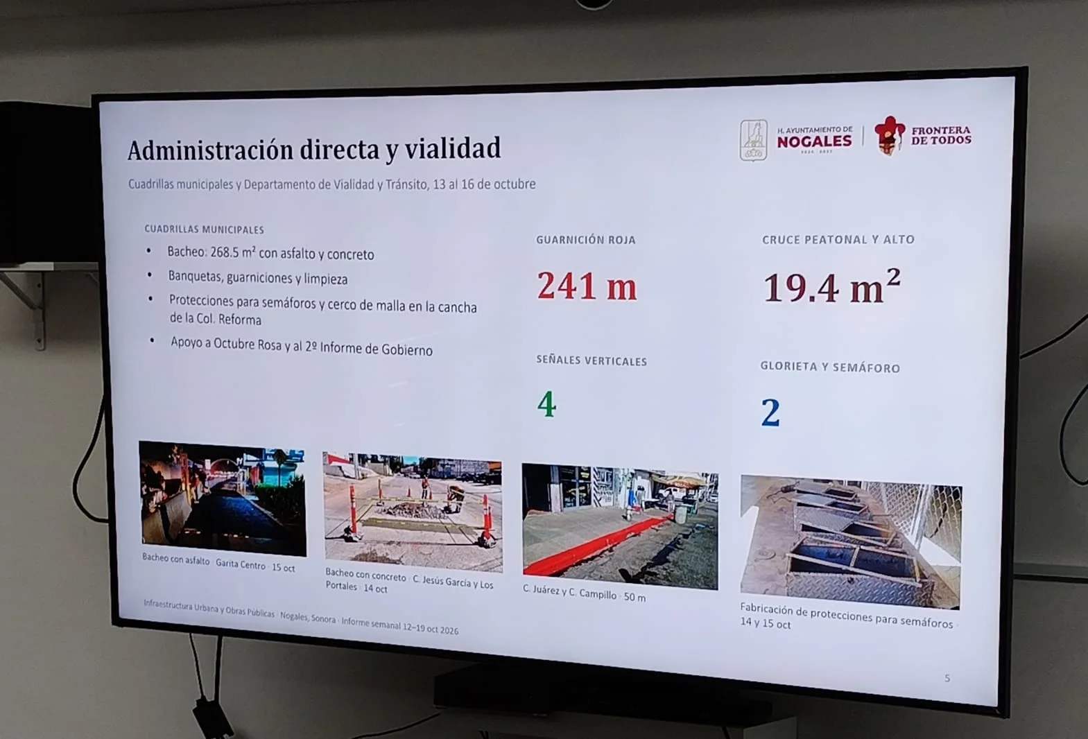 Mantiene Ayuntamiento de Nogales programa de bacheo tras afectaciones por lluvias