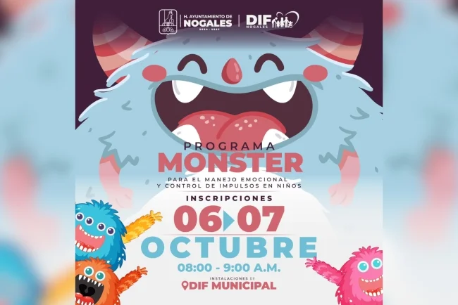 DIF Nogales abre inscripciones al programa Monster para niñas y niños de 6 a 12 años