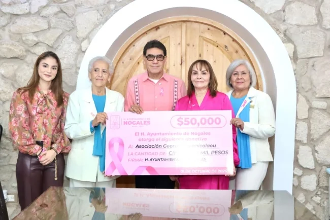 Inicia en Nogales colecta “Todos Unidos Contra el Cáncer” con donativo de 50 mil pesos