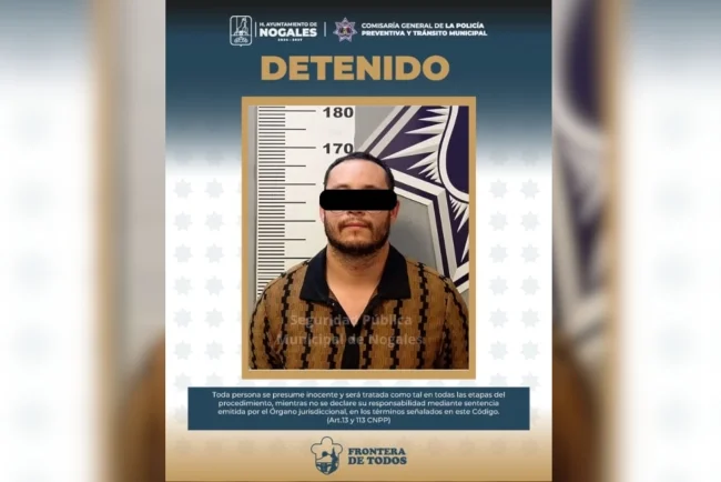 Detienen a conductor ebrio tras persecución policial en la colonia Los Encinos de Nogales