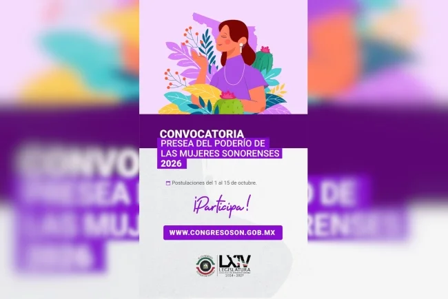 Cierra el 15 de octubre la convocatoria para la Presea del Poderío de las Mujeres Sonorenses 2026