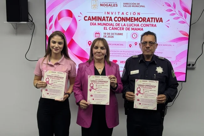 Promueven prevención del cáncer de mama con Marcha Rosa en Nogales