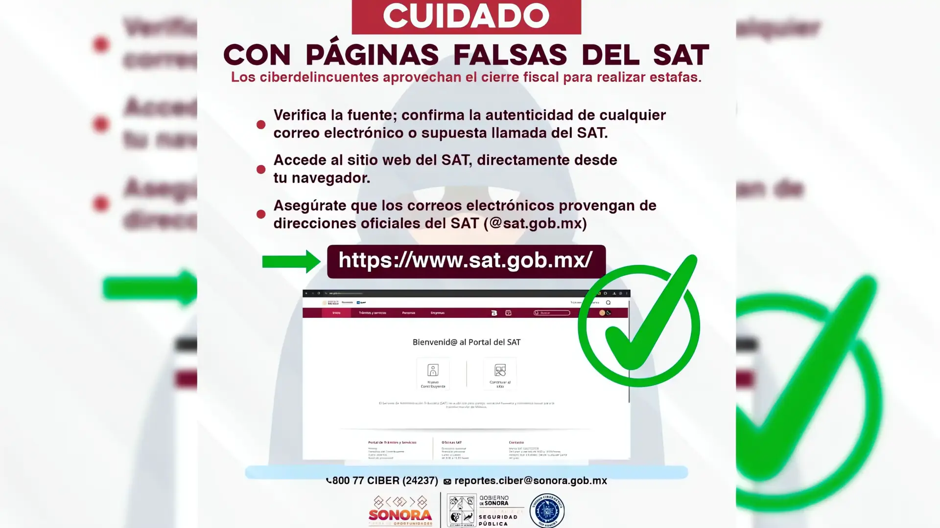 SAT alerta de fraude cibernético a contribuyentes sonorenses
