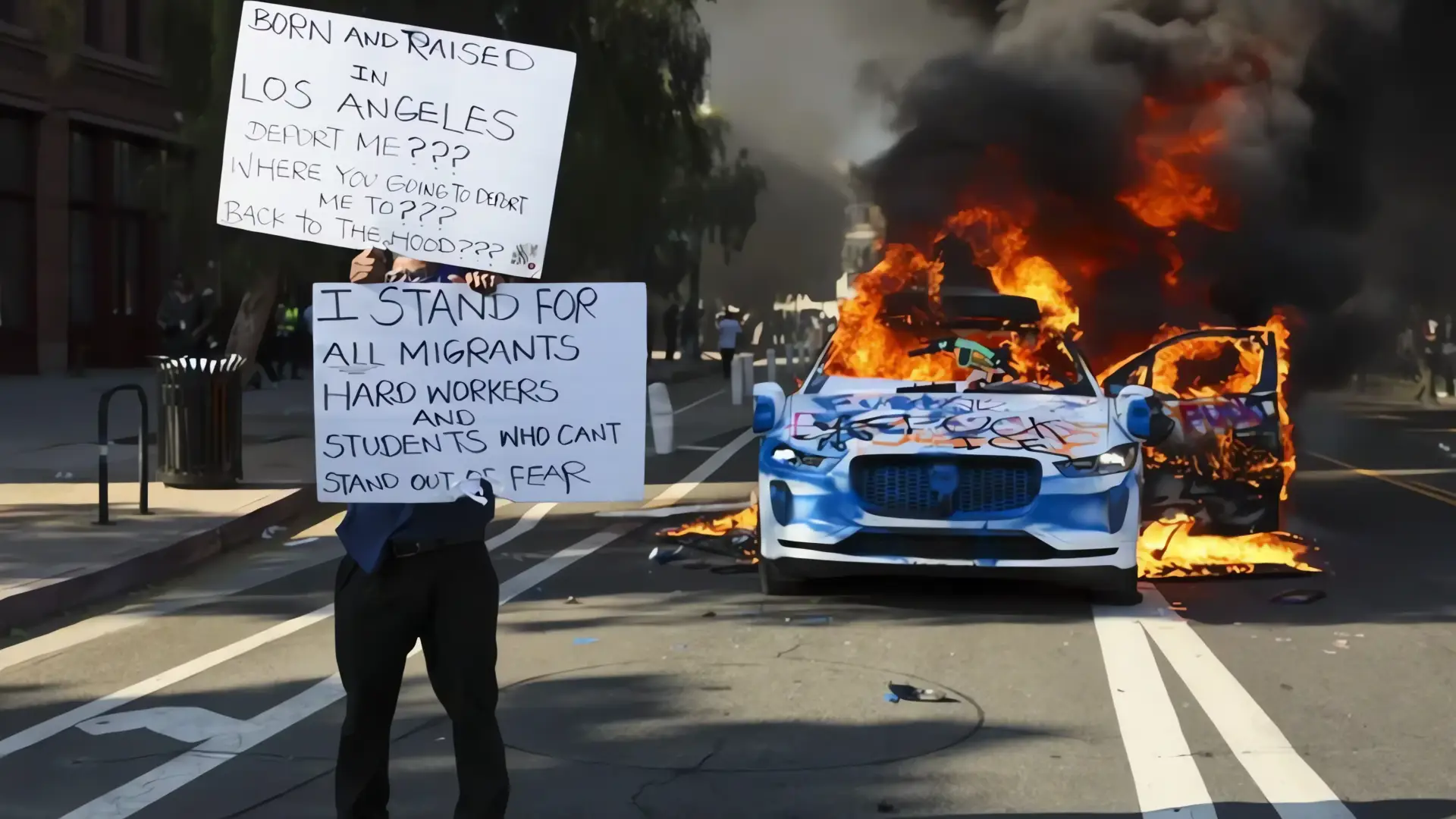 Choques en Los Ángeles durante protestas contra redadas migratorias
