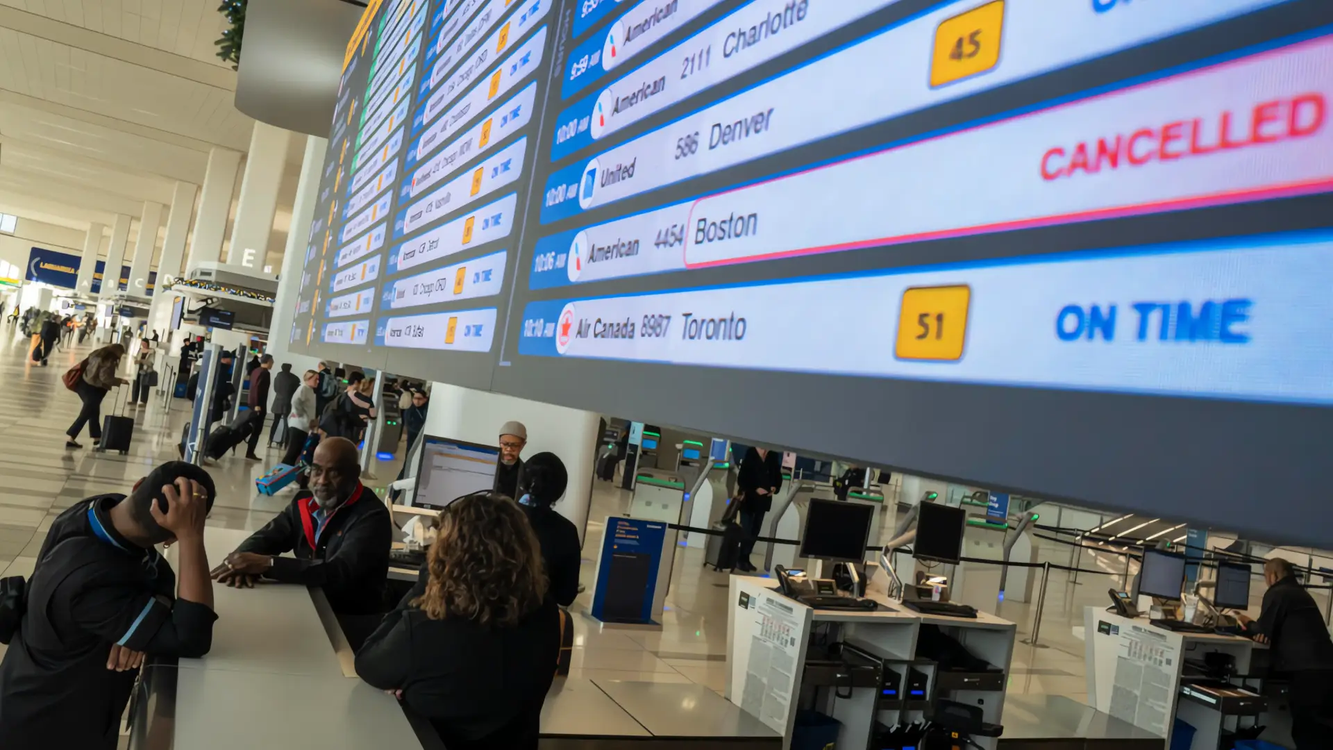 Cancelaciones masivas de vuelos en EE. UU. por crisis de controladores aéreos