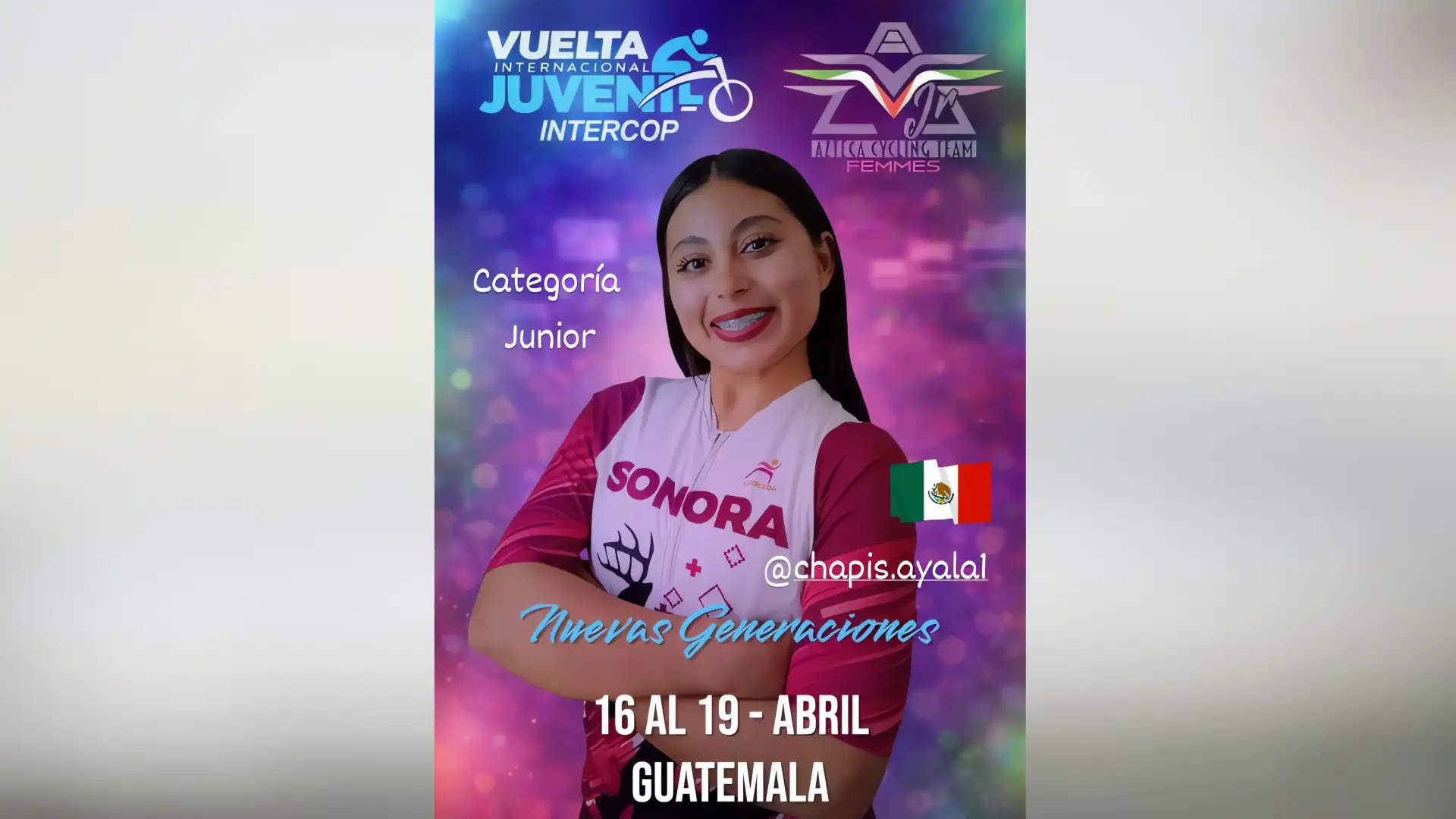 África Ayala liderará la representación mexicana en la Vuelta Internacional Juvenil Intercoop en Guatemala