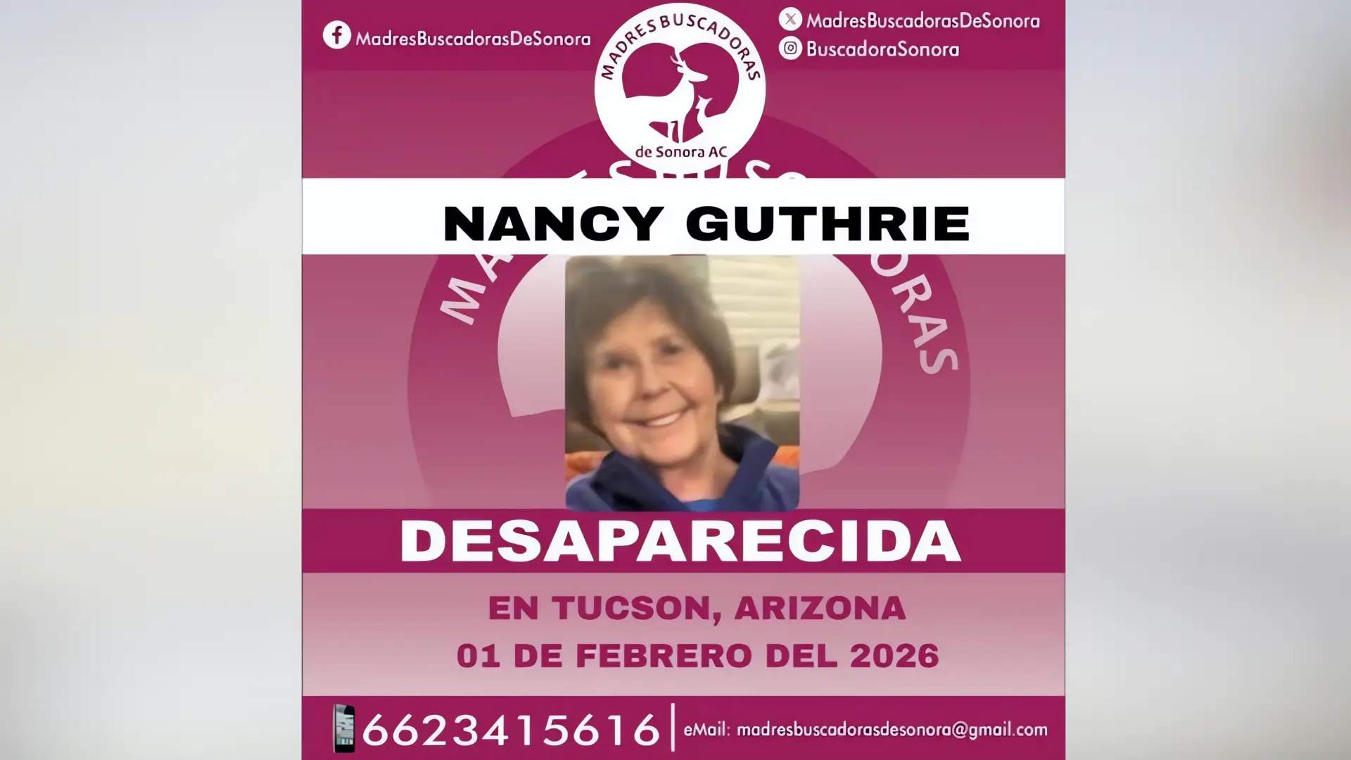 Búsqueda binacional por Nancy Guthrie: un esfuerzo conjunto en la frontera