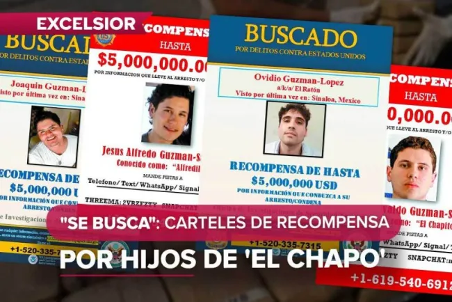 EU publica carteles de recompensa por hijos de 'El Chapo'