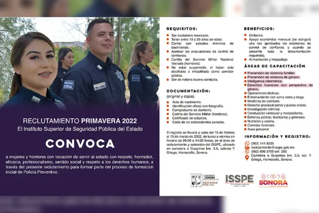 Lanza Isspe convocatoria para Policía Preventivo