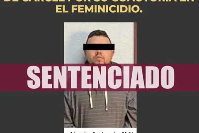 Sentenciado a 75 años por coautoría de feminicidio
