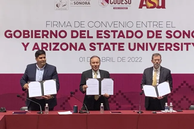 Firman convenio Gobierno de Sonora y la Universidad del Estado de Az