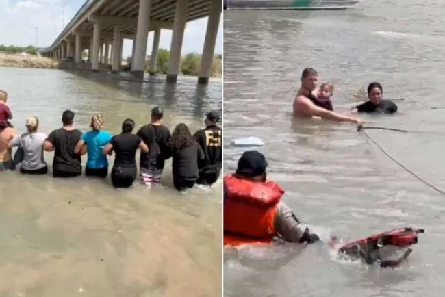 Rescatan a familia cubana con niño arrastrada por la corriente en el Río Bravo