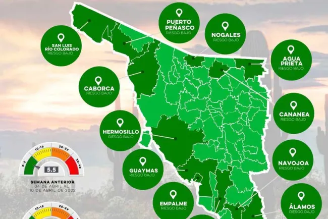 Permanecen municipios de Sonora en color verde