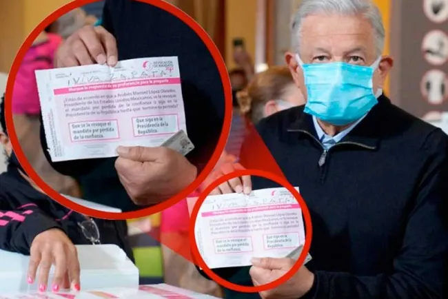 Un ‘¡Viva Zapata!’ fue el voto de López Obrador en revocación
