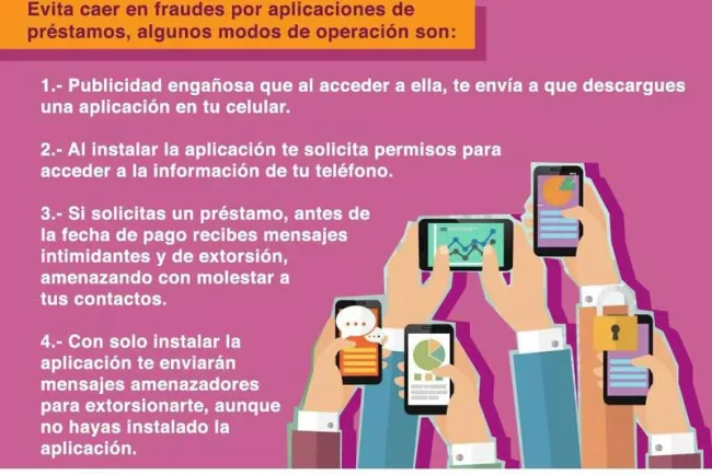 Advierten por fraudes de aplicaciones de préstamos