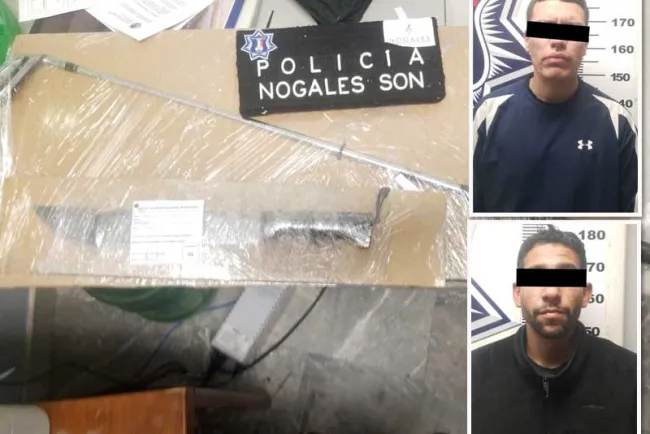 Aprehenden a dos con droga y machete