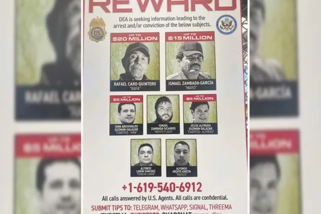 Lanza DEA nuevo póster para capturar a 'El Mayo' Zambada y Caro Quintero