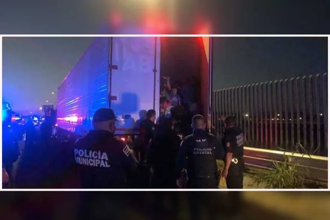 Rescatan a 150 centroamericanos hacinados en caja de tráiler