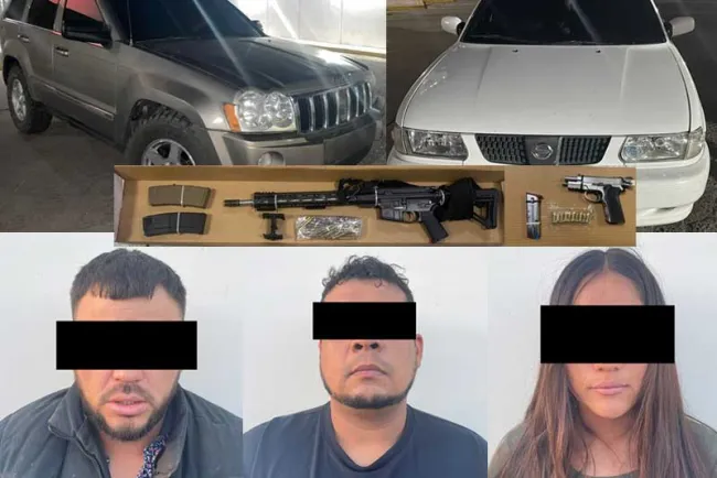 Capturan a tres personas en operativo; traían armas de fuego