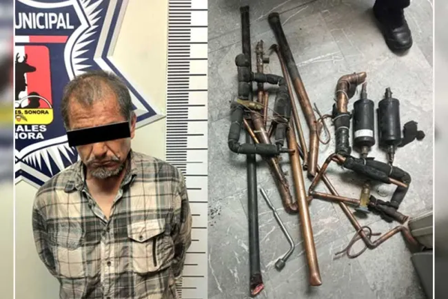 Robaba cableado de aire acondicionado de hospital; quedó detenido