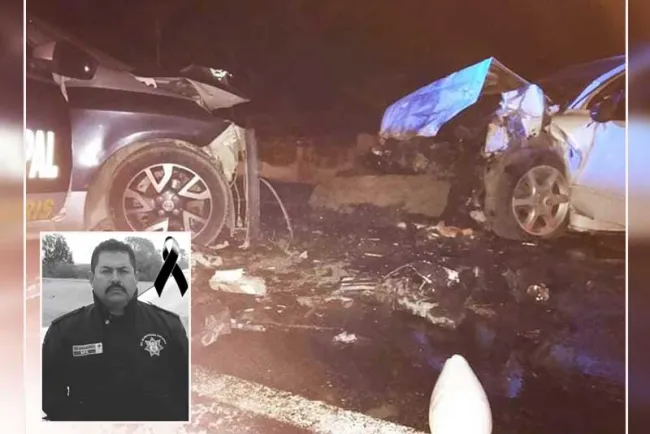 Deja accidente carretero policía muerto y 3 personas heridas