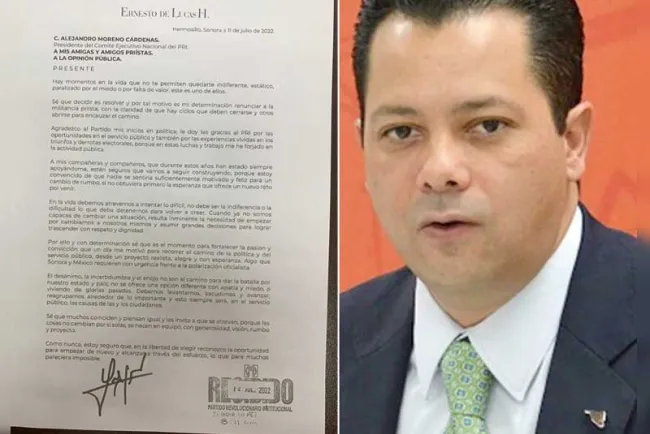 Renuncia “Pato” de Lucas al PRI