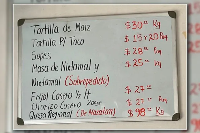 Tortilla alcanza los 30 pesos por kilo en Sonora