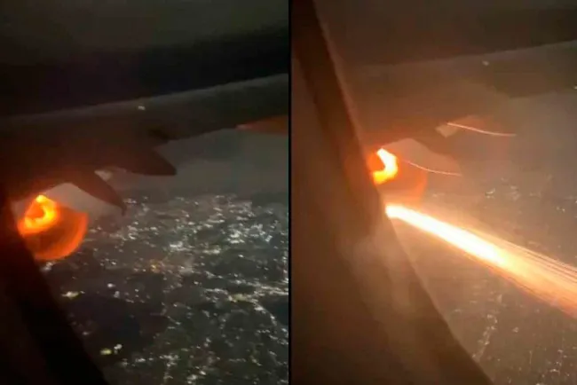 Aterriza avión de emergencia por incendio en turbina