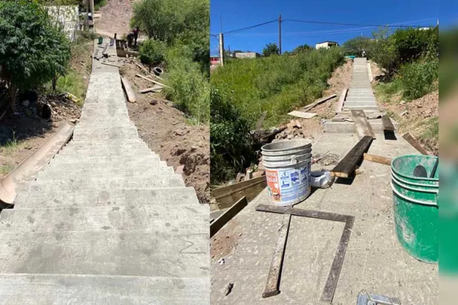 Construyen escalinata en la CTS-Croc