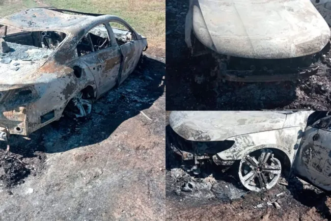 Incendian vehículo robado