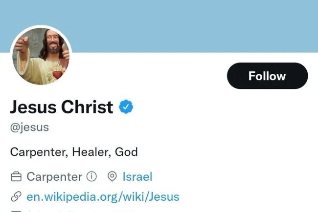 Otorga Twitter la palomita azul a cuenta de Jesucristo