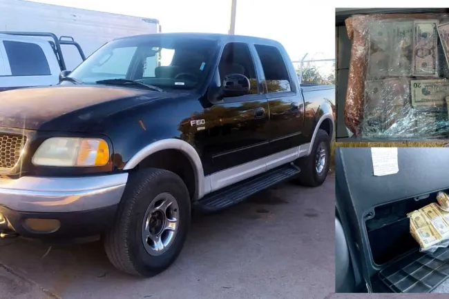 Detienen a adolescente y adulto con 78 mil dólares en Puerta de México