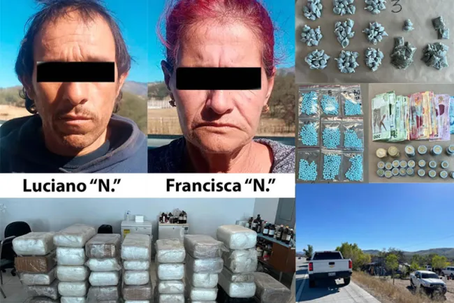 Aseguran autoridades narcóticos y dinero en efectivo en El Cíbuta; hay dos detenidos