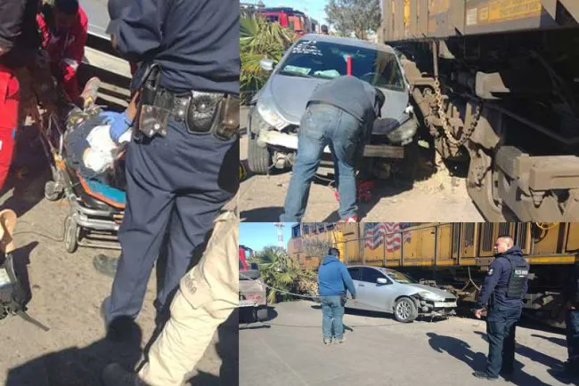 Quiso ganarle al tren y fue impactada en su vehículo