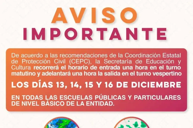 Entrarán estudiantes una hora más tarde por bajas temperaturas