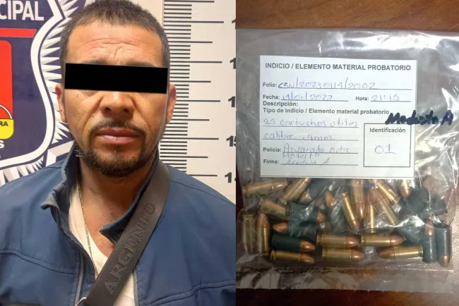 Detienen a persona con decenas de cartuchos útiles