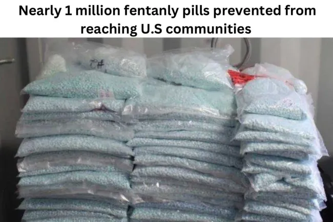 Aseguran casi un millón de pastillas de fentanilo