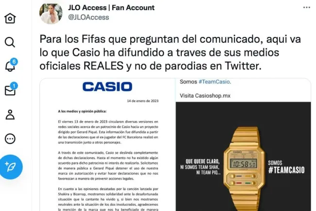 Mintió Piqué, niega Casio patrocinio a torneo Kings League