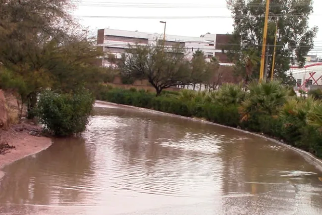 Obstaculiza inundación salida a la carretera