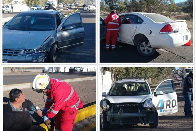 Participan tres vehículos en accidente carretero
